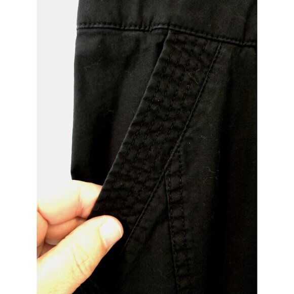 Rafaella Weekend Classic Pants Roll Tab Hem Pockets Black Cotton - 20W - Picture 3 of 9